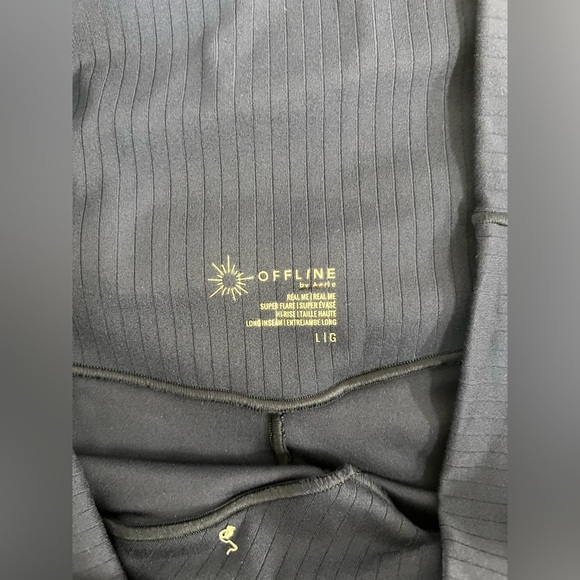 OFFLINE Blue flare leggings with crossover waist. Some ribbing detail - Picture 2 of 5